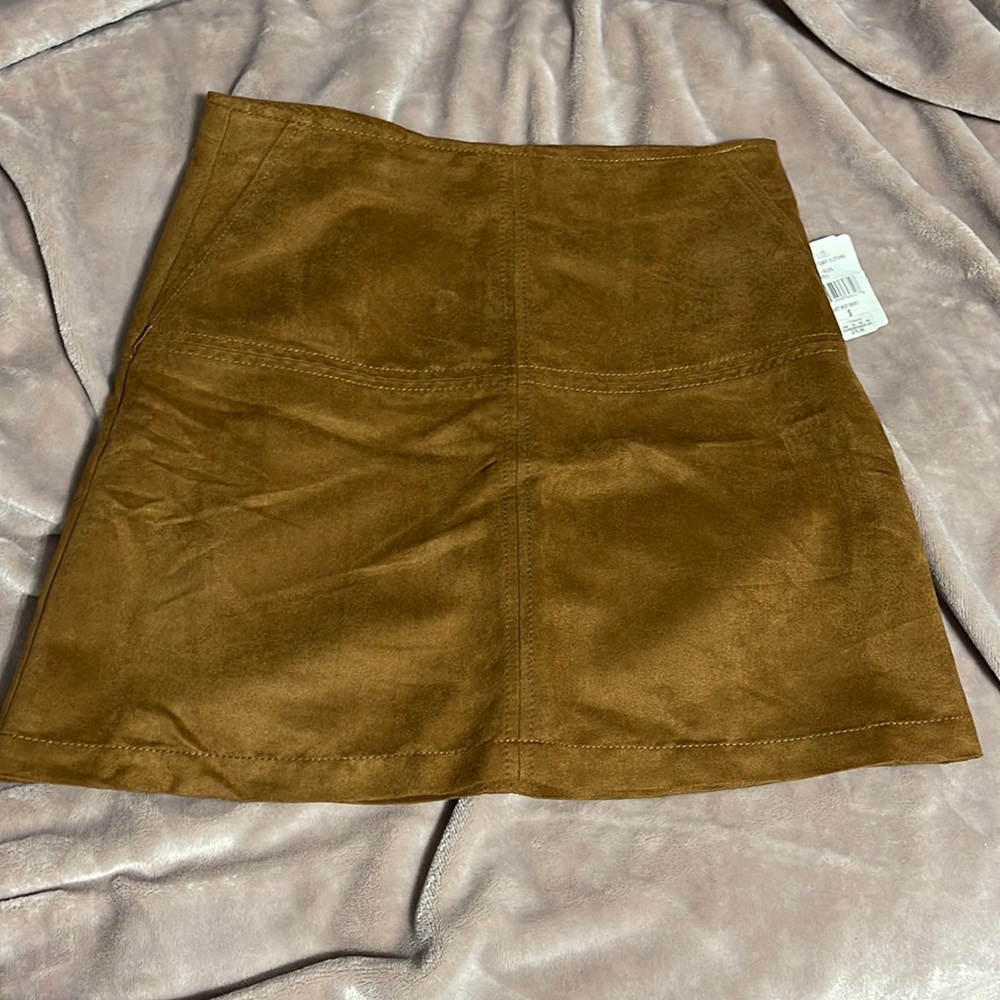 Camel colored mini skirt